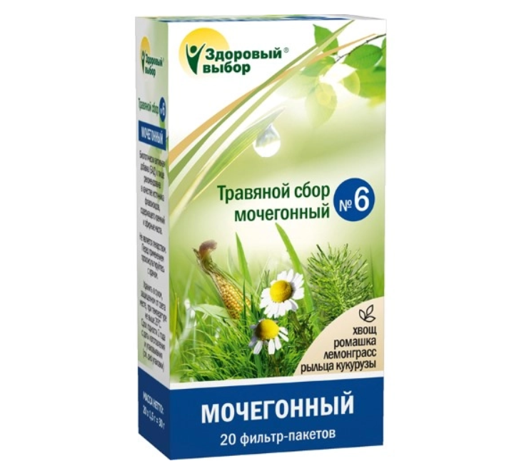 Здоровый Выбор №6 сбор трав (мочегонный) 1,5 г №20 ф/п