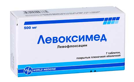 Левоксимед 500 мг №7 табл (Левофлоксацин)