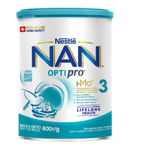 NAN 3 OPTIPRO молочко для роста, иммунитета и развития мозга 800 г с 12мес